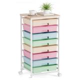 Rolling Cart with Drawers - Pastel Rainbow Rolling Cart with Drawers - Pastel Rainbow