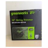 NEW GREENWORKS 13” STRING TRIMMER BRUSHLESS MOTOR NEW GREENWORKS 13” STRING TRIMMER BRUSHLESS MOTOR