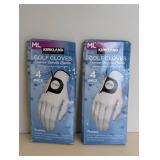 (2) KIRKLAND SIGNATURE ML PREMIUM LEATHER GOLF GLOVES 4PK. (2) KIRKLAND SIGNATURE ML PREMIUM LEATHER GOLF GLOVES 4PK.