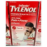 Lot of 3 Infants Tylenol Dye-Free Pain + Fever Cherry 1oz Each 11/2024