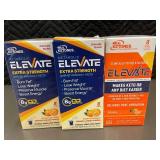 Lot of 3 Real Ketones Elevate Extra Strength Orange Dietary Supplements