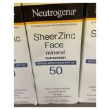 Lot of 3 Neutrogena Sheer Zinc Face Mineral Sunscreen SPF 50, 2 oz Each