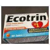 Lot of 5 Ecotrin Safety Coated Aspirin 81mg 365 Tablets Each