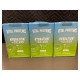 Lot of 3 Vital Proteins Hydration + Collagen Lemon Lime Dietary Supplement Packs