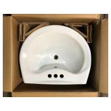 Glacier Bay Shelburne 8.2 in. Pedestal Sink Basin in White Vitreous China Customer Returns See Pictures