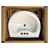 Glacier Bay Shelburne 8.2 in. Pedestal Sink Basin in White Vitreous China Customer Returns See Pictures