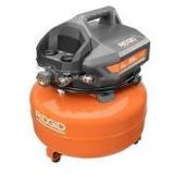 RIDGID 6 Gal. 150 PSI Portable Electric Oil-Free Jobsite Pancake Air Compressor with Dual Pressure Gauges and 2-Quick Couplers Customer Returns See Pictures