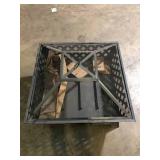 Hampton Bay Tipton 34.00 in. W Rubbed Bronze Steel Wood Outdoor Fire Pit with Screen and Poker Included  Customer Returns See Pictures