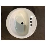 Bootz Industries Laurel Round Drop-In Bathroom Sink in White   Customer Returns See Pictures