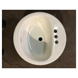 Bootz Industries Laurel Round Drop-In Bathroom Sink in White   Customer Returns See Pictures