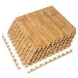Sorbus Pine Wood - Grain - Brown Residential 24 x 24 in. Interlocking Carpet Tile Square (48 sq. ft.)   Customer Returns See Pictures