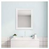 Glacier Bay 23.5 in. W x 28.5 in. H Rectangular PS Framed Wall Bathroom Vanity Mirror in White (Screws Not Included) Customer Returns See Pictures