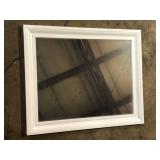 Glacier Bay 23.5 in. W x 28.5 in. H Rectangular PS Framed Wall Bathroom Vanity Mirror in White (Screws Not Included) Customer Returns See Pictures