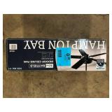 Hampton Bay Bayfield 52 in. Indoor Matte Black Dry Rated Downrod Ceiling Fan with 5 Reversible Blades Customer Returns See Pictures