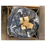 Hampton Bay Sadler 29.33 in.W Rubbed Bronze Steel Wood Outdoor Fire Pit with Cover and Poker Included   Customer Returns See Pictures