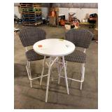 StyleWell Barwick 3-Piece Steel Wicker Outdoor Serving Bar Set    Customer Returns See Pictures
