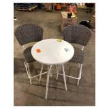 StyleWell Barwick 3-Piece Steel Wicker Outdoor Serving Bar Set    Customer Returns See Pictures