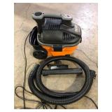 RIDGID 4 Gal. 5.0 Peak HP Portable Shop Vacuum Wet Dry Vac with Fine Dust Filter, Locking Hose and Attachments WD4070 Used Good  Customer Returns See Pictures