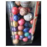 VINTAGE JAR FILLED WITH CLAY MARBLES