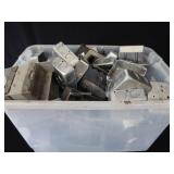 BIN FULL OF NEW LOOKING ELECTRICAL BOXES