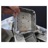 BIN FULL OF NEW LOOKING ELECTRICAL BOXES