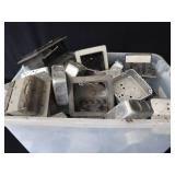 BIN FULL OF NEW LOOKING ELECTRICAL BOXES