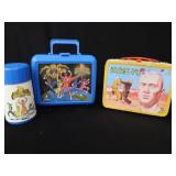 VINTAGE LUNCH BOXES AND THERMOS.
