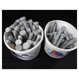 2 ICREAM PAILS FULL OF  NEW GALVANIZED CARBON STEEL HEX BOLTS