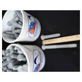 2 ICREAM PAILS FULL OF  NEW GALVANIZED CARBON STEEL HEX BOLTS