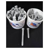 2 ICREAM PAILS FULL OF  NEW GALVANIZED CARBON STEEL HEX BOLTS