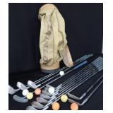 VINTAGE GOLF CLUBS AND BAG