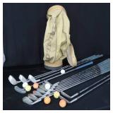 VINTAGE GOLF CLUBS AND BAG