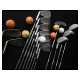 VINTAGE GOLF CLUBS AND BAG
