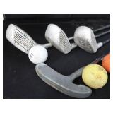 VINTAGE GOLF CLUBS AND BAG