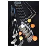 VINTAGE GOLF CLUBS AND BAG