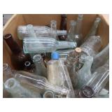 LARGE BOX OF ASSORTED ANTIQUE / VINTAGE BOTTLES.