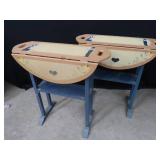 2 MATCHING WOOD TABLES