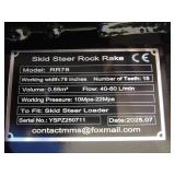 Future Equipment Skid Steer 72" Rock Rake Bucket