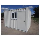 7x12 Storage Container/Jobsite Office w/Side Walk in Door & Window