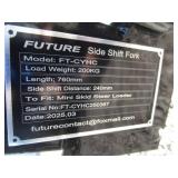 Future Equipment Mini Skid Steer 30" Side Shift Pallet Forks Future Equipment Mini Skid Steer 30" Side Shift Pallet Forks