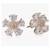 Betsey Johnson Crystal Flower Stud Earrings - Brand New