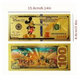5 Disney 100th Anniversary Collectible Prop $100 Bills - Mickey, Minnie, Goofy, Donald and Daisy Duck - Brand New