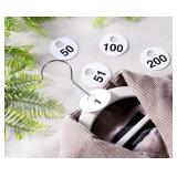 2 Plastic Hanging Number Tag Sets 1-300, 600 Total Double Sided Hanger Labels - Brand New
