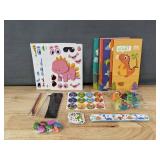 Dinosaur Party Favor Set - Bags, Stickers, Toys, Eggs, Scratch Bookmarks - Brand New