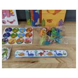 Dinosaur Party Favor Set - Bags, Stickers, Toys, Eggs, Scratch Bookmarks - Brand New