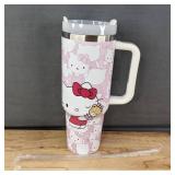 Hello Kitty Insulated Travel Mug with Straw - Brand New