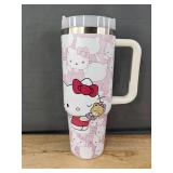 Hello Kitty Insulated Travel Mug with Straw - Brand New