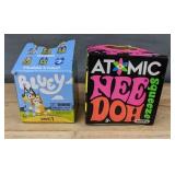 Bluey Series 1 Mashems and Atomic Nee Doh Squeeze Toys - Brand New