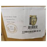 Love of Christ Gold Cremation Urn - Large Adult Size - Brand New