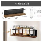 KitHero Magnetic Spice Organizer Set - 24 Glass Jars, 4 Racks - Brand New